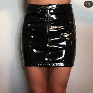 Forever 21 Latex Mini Skirt